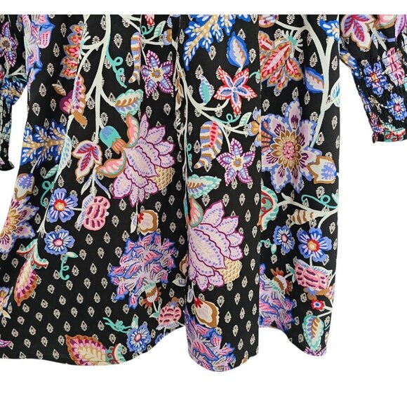 Women's - LOFT Floral Long Sleeve Mock Neck Dress, Size 6 - Picture 11 of 11